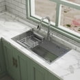 thumbnail image 5 of MEANDAROL 32-inch Drop-In Kitchen Sink,Including Accessories,Single Bowl,Stainless Steel with Nano-Coating，Net Content: 17LB, 5 of 9