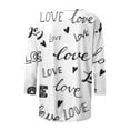thumbnail image 5 of Offres Flash! Aqestyerly T-Shirt Imprimé Mode Saint-Valentin pour Femmes Manches 3/4 Blouse Col Rond Hauts Décontractés, 5 of 5