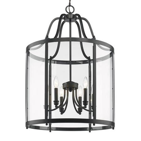 

Golden Lighting 1157-6P BLK Payton 6 Light Pendant in Black with Clear Glass