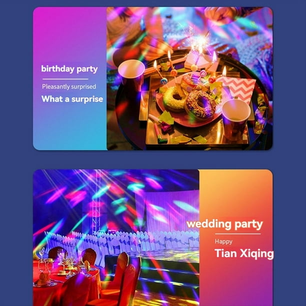 6 Piezas de Lámpara de Bola Mágica Giratoria Colorida RGB LED Sin Enchufes Luces de Bola de Discoteca para Fiestas de Baile Luz de de DJ