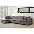 thumbnail image 3 of Contemporary Home Living 157" Madison Light Gray 5-Piece Modular Sectional Sofa Chaise, 3 of 6