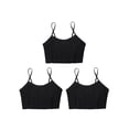 thumbnail image 4 of Aislor Kids Girls 3Pcs Sports Tank Tops Spaghetti Straps Seamless Crop Top Bralettes Athletic Black M, 4 of 5