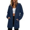 thumbnail image 3 of Jsaierl Zip Up Long Hoodies for Women Casual Solid Color Hooded Sweatshirt Oversized Cotton Long Sleeve Jackets Winter Fashion S-2XL, 3 of 9