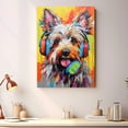 thumbnail image 2 of Silky Terrier Wall Art - Funny Dog Canvas Canvas for Kids' Room 11x17inch - Colorful Puppy with Earphone Pictures Framed Ready to Hang, 2 of 4