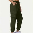 thumbnail image 6 of Zylarhe Women's Pants Women's High Waist Cargo Jogger Pants Casual Wide Leg Sweatpants with Drawstring and Multiple Pockets for Everyday Wear, 6 of 7