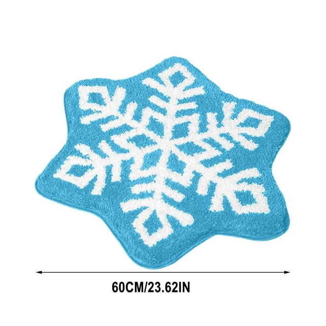 AYktou Christmas Decorations,Bathroom Rugs,Christmas Rugs Christmas Imitation Cashmeres Rocking Chair Blanket Christmas Eve Non-slip Rocking Chair Blanket Hexagonal Snowflake Carpet Cushion