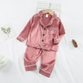 thumbnail image 2 of Timegard Baby Boy Girls Clothes 2 Piece Toddler Pjs Satin Shirts Pants Outfits Comfy Homewear Unisex, 2 of 3
