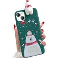 thumbnail image 2 of for iPhone 15 Plus/iPhone 14 Plus Christmas Case, Merry Christmas Xmas 3D Doll Cute Snowman Santa/Elk Antlers Deer Soft TPU Women Girls Protective Case for iPhone 15 Plus/14 Plus 6.7" (Green), 2 of 4
