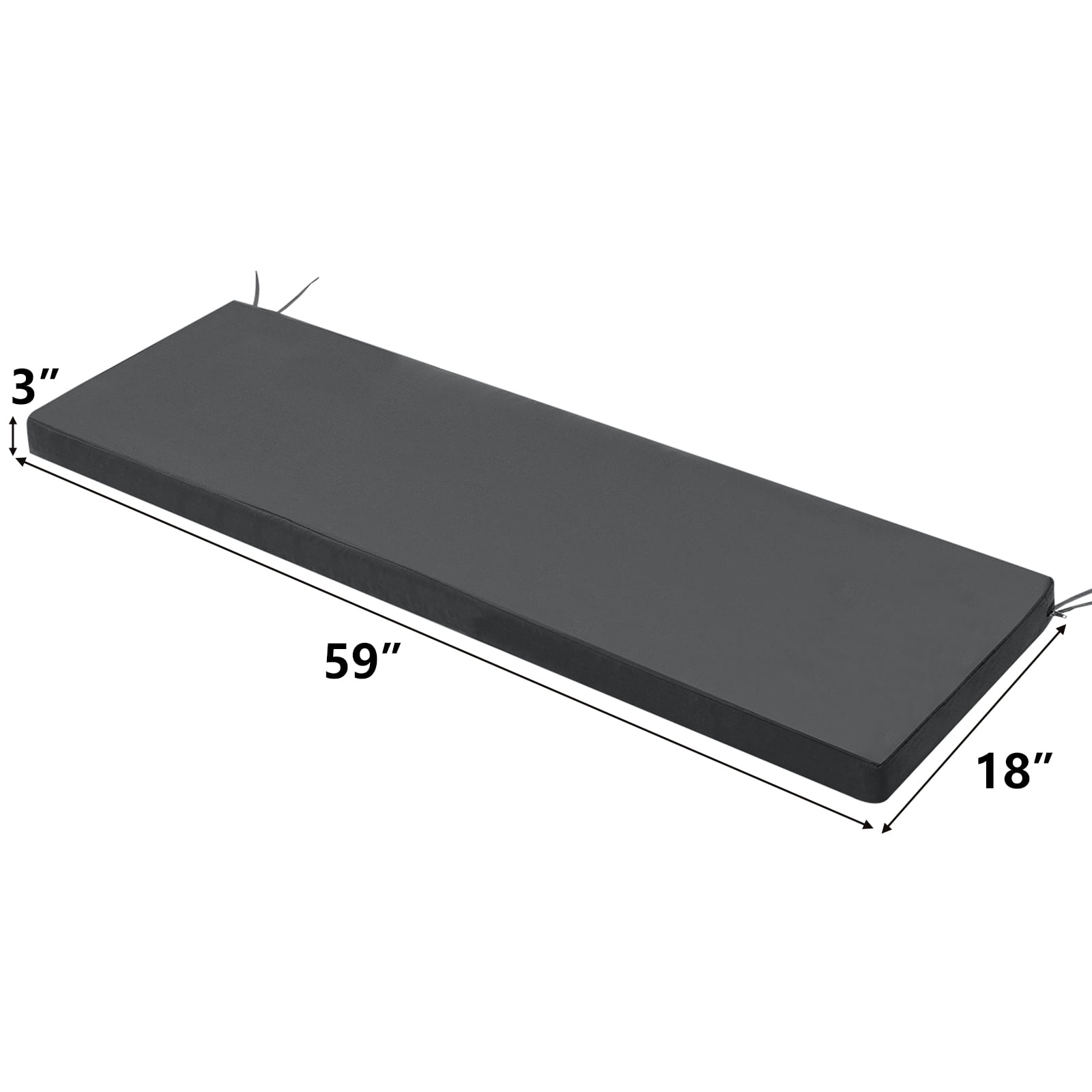 Yeerswag 59” x 18” Outdoor Bench Cushion, Water Resistant Non-Slip Removable for Garden Furniture