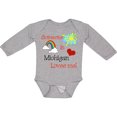 thumbnail image 3 of Inktastic Someone in Michigan loves me Boys or Girls Long Sleeve Baby Bodysuit, 3 of 5