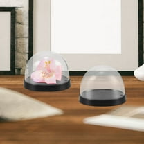 WEUVEB 5 Sets Clear Plastic Cloche Dome For Flower Display Protective Cover Home Decor