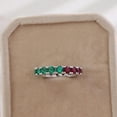 thumbnail image 5 of Round-Cut Lab-Created Ruby and Emerald Full Eternity Wedding Band Ring in 925 Sterling Silver – Vibrant, Elegant, and Timeless Design, 5 of 6