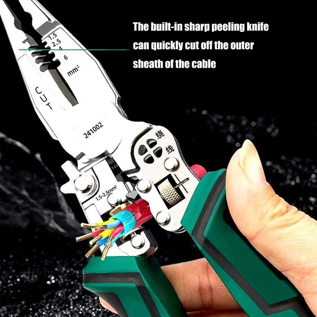 MOMOJIA 8 In 1 Wire Stripper Wire Stripping Tool with Voltage Tester Cable Cutters