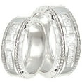 thumbnail image 1 of His & Hers Wedding Ring Set Wide Sterling Silver Wedding Bands for Him Her (10/13), 1 of 4