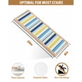 thumbnail image 6 of Teal Blue Stair Treads Non Slip for Steps Yellow Stripes Texture 7 Pcs Reusable Adhesive Stair Runner Mats for Dogs Elders Carpet Treads Rugs for Staircase 8x30 In, 6 of 7