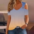 thumbnail image 4 of Rezuofi Women Short Sleeve Cold Shoulder Tops Sexy Casual Cut Out Shoulder Shirts Dressy Elegant Blouse Tshirts Boho Outifts, 4 of 8