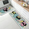 thumbnail image 5 of Easter Cartoon Mouse Kitchen Rugs Set of 2, Bunny Ears Eucalyptus Leaves Butterfly Kitchen Mats Decor, Colorful Stripes Bow Floor Door Mat Home Decorations -17x29 and 17x47 Inch, 5 of 6