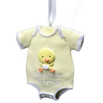 Baby's First Christmas Onesie Ornament - Yellow - Duck
