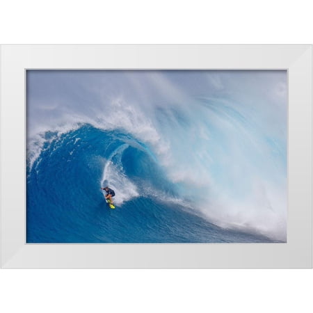 Stahl Peter 32×23 White Modern Wood Framed Museum Art Print Titled – Surfing Jaws