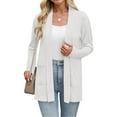 thumbnail image 6 of Uqiangy Pull Over Sweaters Womens Short Cardigans For Women Ladies Sweaters Crochet Tops For Women Women'S Long Sleeve Soft Chunky Knit Sweater Open Front Cardigans White M, 6 of 7