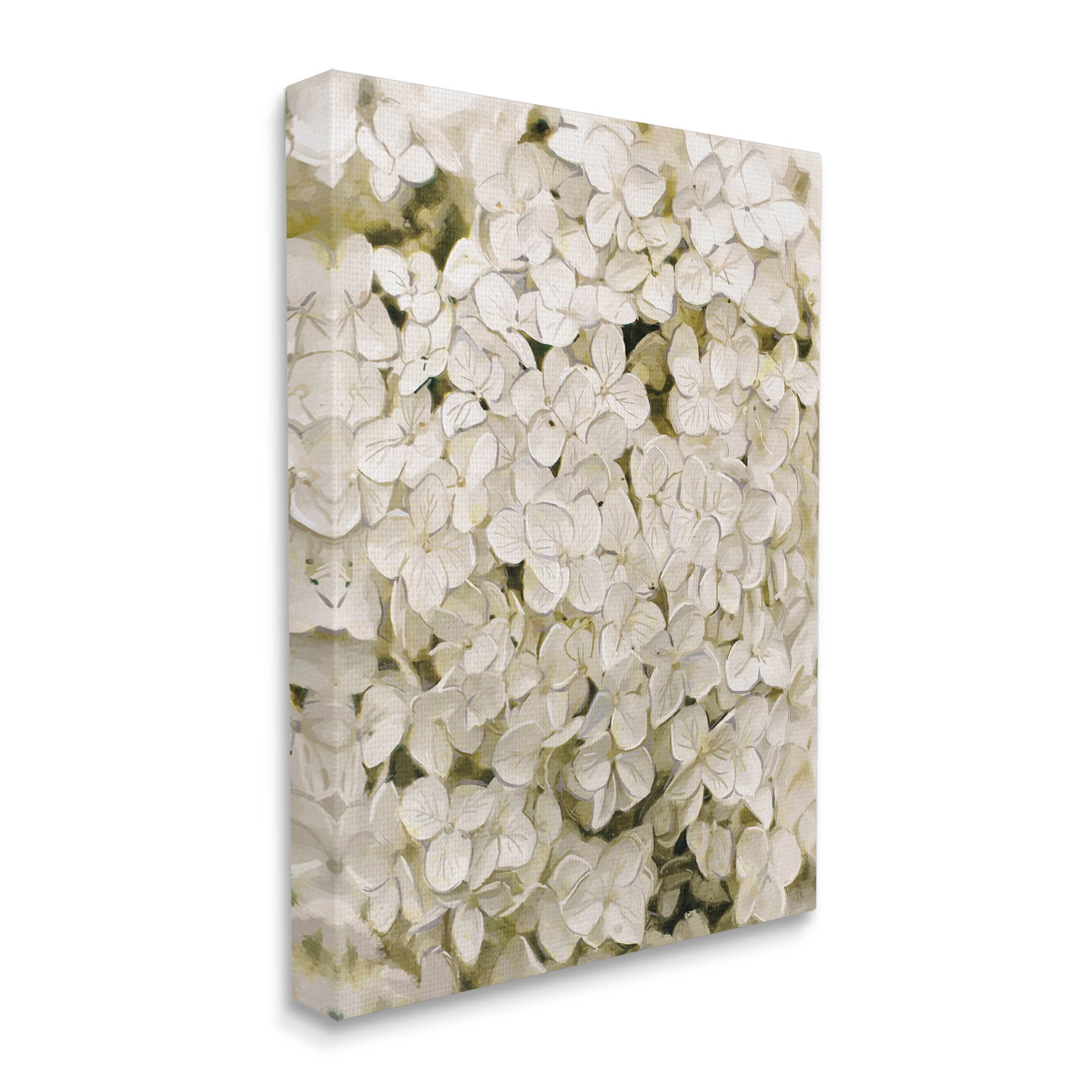 White Delicate Hydrangea Petals Botanical & Floral Graphic Art Gallery Wrapped Canvas Print Wall Art