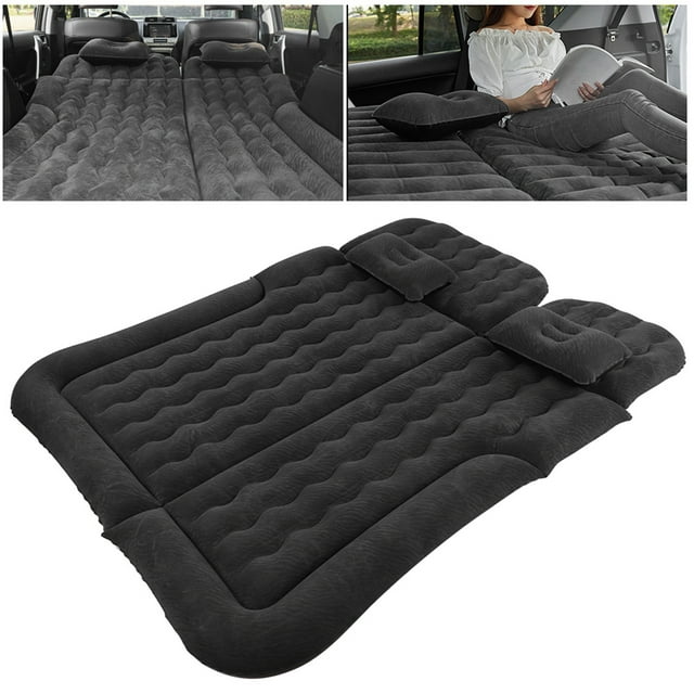 Colchón inflable Para Automóvil, Tapete inflable para SUV, Colchón de Vije Inflable Multifuncio 2 en 1, Cojín de Descanso para Dormir Suave Flocar de PVC Automóvile