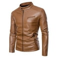 thumbnail image 2 of Dpytoraw New Men's Leather Jacket Slim Fit Border Autumn And Winter Motorcycle Casual Jacket, 2 of 3