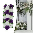 thumbnail image 4 of Panel de flores de arco de rosas, puerta arqueada, hilera de flores, decoración de mesa, camino oscuro y blanco, 4 of 7