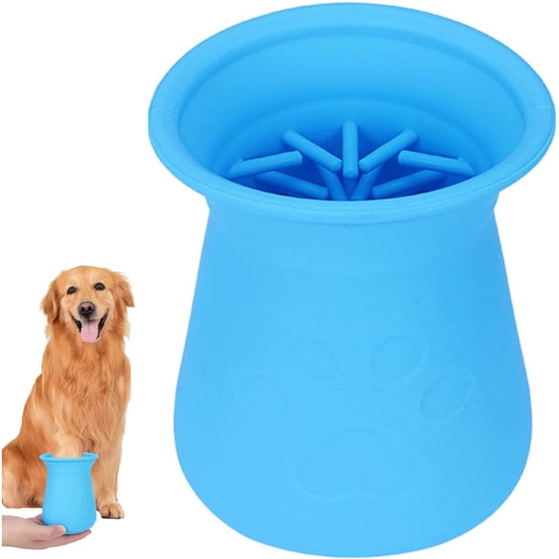 Blue - 1 piece Dog paw cleaner, silicone paw washing cup, puppy paw cleaner for pets to keep their environment clean, dog and cat care, paw massage for sale