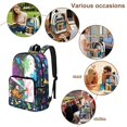 thumbnail image 5 of ZIATUBLES Clear Backpack for School, Heavy Duty Fabric & PVC Transparent Bookbag with Rocking Dinosaur Paint Splatter Print, Large Capacity See Through Bag for College Women Men Travel, 5 of 7