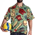 thumbnail image 4 of Baseball Men's Poplin Shirt, Casual Short Sleeve Printed Button Down Summer Beach Unisex Shirts, 4 of 6