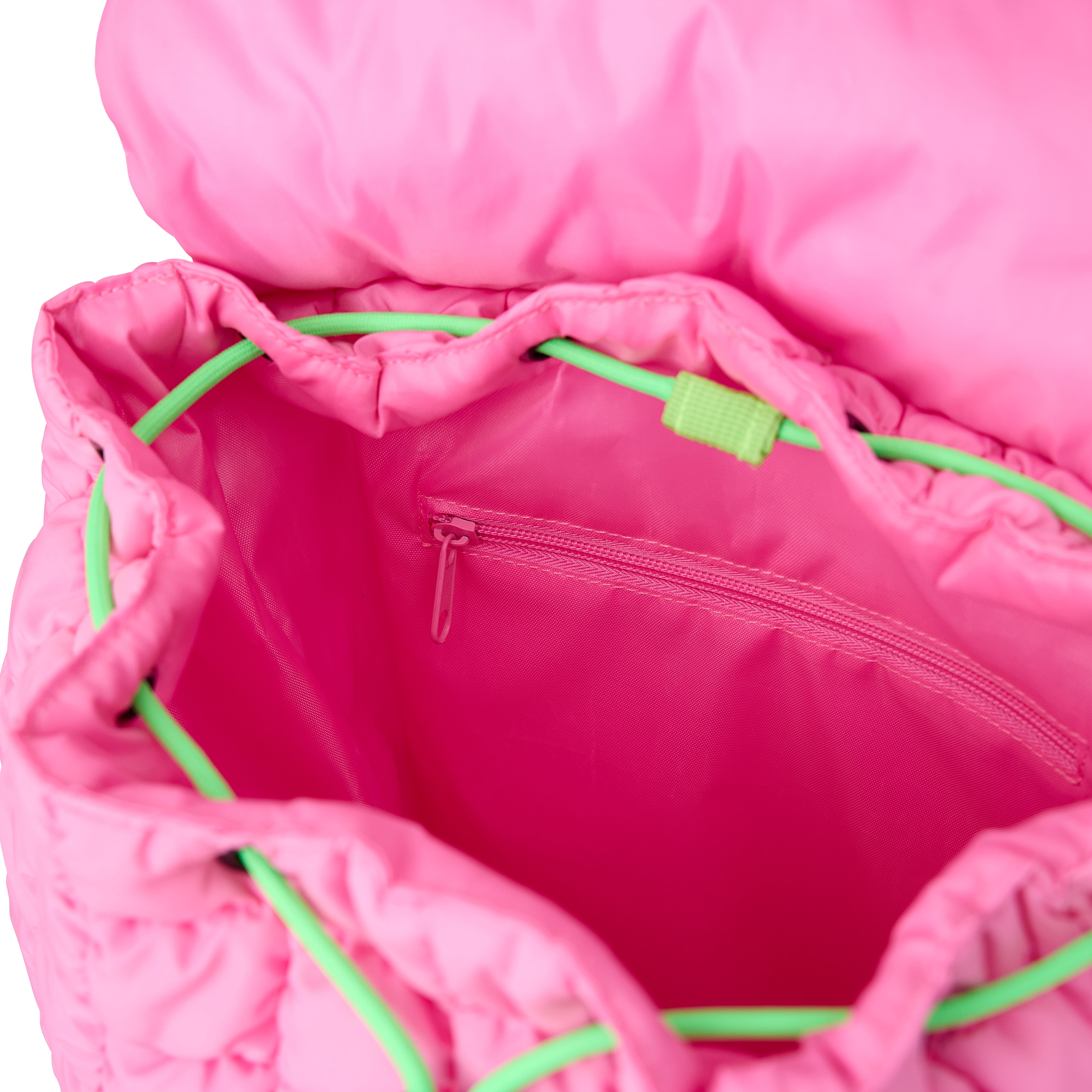 Packed Party Pop of Pink Quilted Backpack