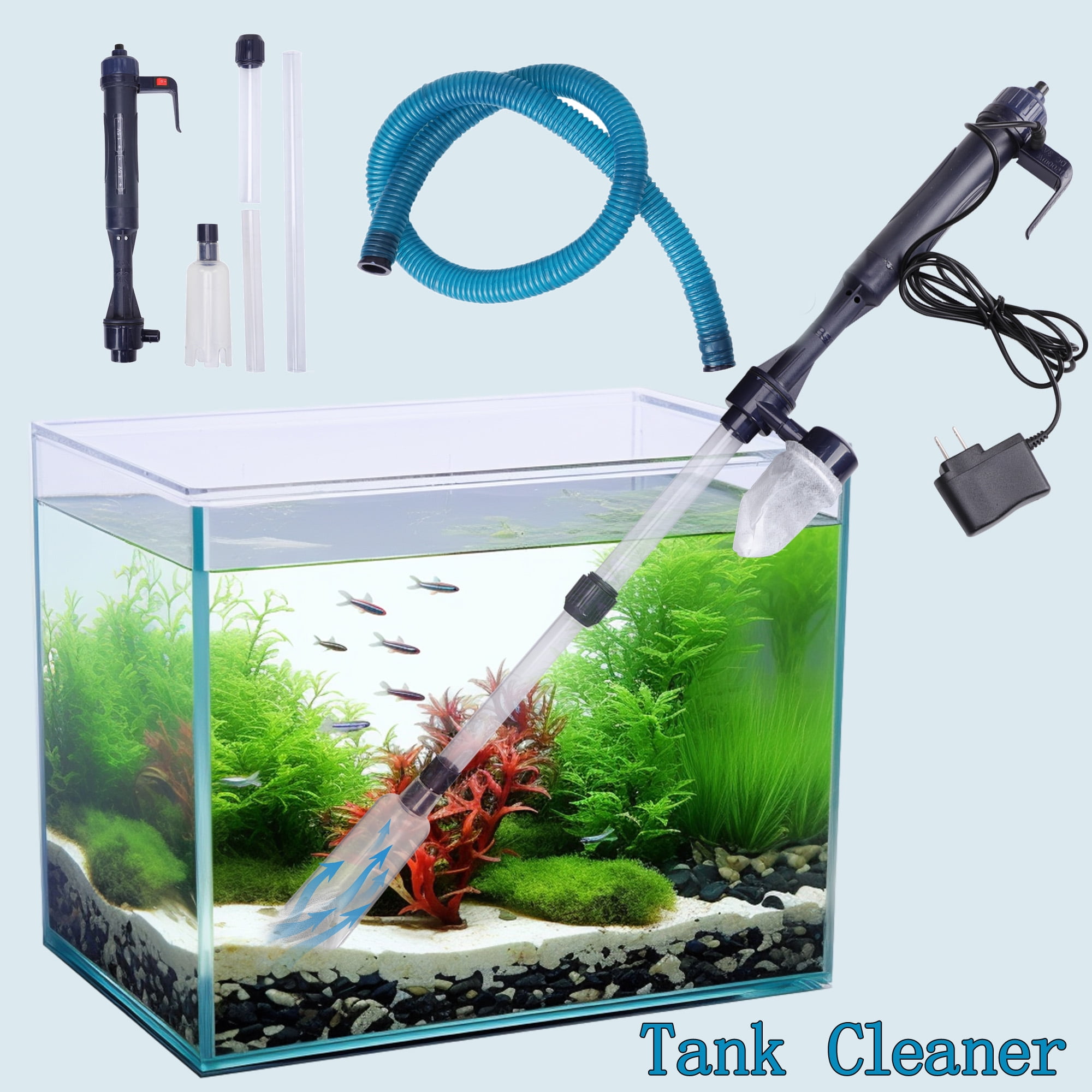 Electric Aquarium Gravel Cleaner – Automatic Vacuum For Fish Tanks – Adjustable Flow – Battery/AC 9 thumbnail image