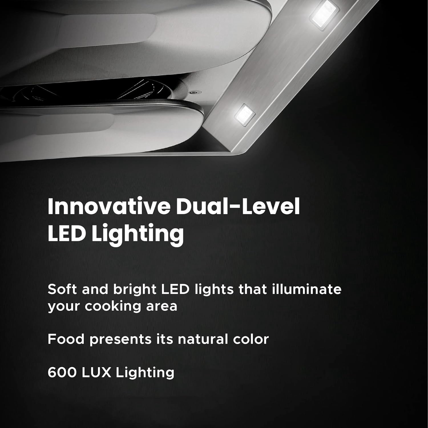 FOTILE Pixie Air UQG Stainless Steel Under Cabinet Range Hood, 850 CFMs Kitchen Over Stove Exhaust Vent with LED Lights Dual AC Motors, Motion Control and Touchscreen