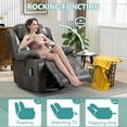 MEETWARM Massage Swivel Rocker Recliner with Heat and Vibration, Manual Glider Rocking Recliner
