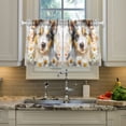 thumbnail image 5 of Wobogo A Cute Border Collie with Daisies Pattern Kitchen Curtains 2 Piece Set Farmhouse Country Style Light Filtering Small Window Drapes Suitable for Bathroom Laundry Room and RV 27x36in, 5 of 9