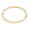 thumbnail image 6 of Nuragold 14k Real Yellow Gold Figaro Link 5.5mm Diamond Cut Two Tone Pave Chain Bracelet (7"-9") Italian Jewelry for Men & Women, 6 of 10
