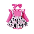 thumbnail image 1 of GDREDA Girls' Jumpsuits & Rompers Girls Rompers Girls Long Sleeve Cartoon Prints Romper Bodysuits Dress Headbands Set Red,6-9 Months, 1 of 6