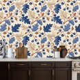 thumbnail image 2 of Peel and Stick Wallpaper 17.7in x 9.8ft Blueberry Oak Leaf Botanical Beige Contact Paper Vinyl Self-Adhesive Removable Wall Paper for Bedroom Nursery Bathroom Renter Friendly, 2 of 8