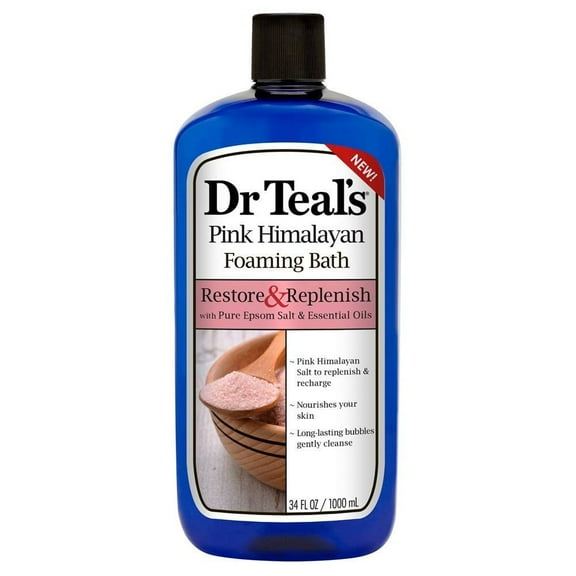 Dr Teal,S Restore & Replenish Pure Epsom Salt & Essential Oils Pink Himalayan Foaming Bath 34 Oz (Pack Of 2) Dr. Teal,S