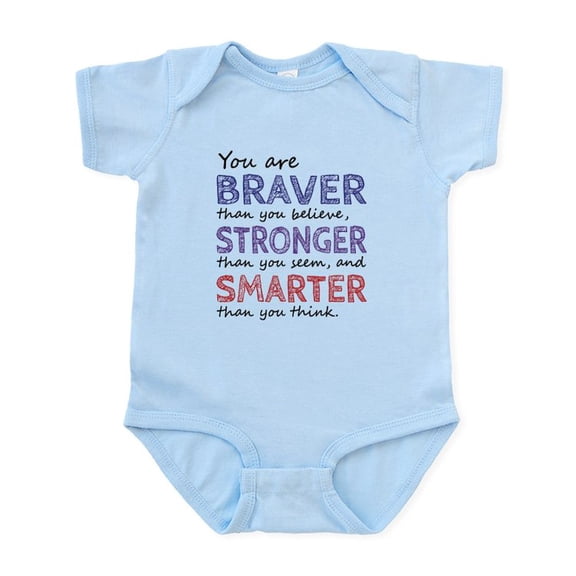 CafePress - Braver Stronger Smarter Body Suit - Baby Light Bodysuit, Size Newborn - 24 Months
