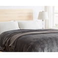 thumbnail image 4 of Clara Clark  Ultra Plush Thick Reversible Microfiber Heavy Blanket - Raschel Imitation Mink Blanket Charcoal Stone Gray Full - 55x82 Solid Color, 4 of 5