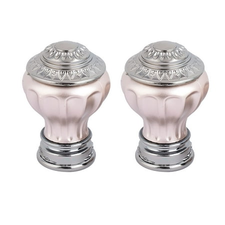 Bathroom Plastic Vintage Style Cap Finials Champagne Color 28mm Inner Dia 2