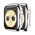 thumbnail image 1 of wonima02 2 Pack Hard Shiny Case Compatible with Apple Watch Series 6 5 4 Se 40mm Tempered Glass Screen Protector Case, Plated Cover Full Coverage Shockproof Iwatch Bumper (40mm, Silver+Silver), 1 of 1