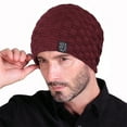 thumbnail image 4 of 1 gorro para hombre, cálido, de invierno, tejido holgado, grueso, con forma de calavera, 4 of 8