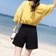 thumbnail image 1 of Primavera y novedad de verano Pantalones cortos de mezclilla de pierna ancha sueltos rectos en forma de A de cintura alta rosa pantalones cortos finos para estudiantes para mujer, 1 of 5