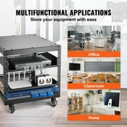 KFFKFF 9U Open Frame Server Rack, Adjustable Depth 23-40, Versatile Free Standing or Wall Mount Design, Equipped with 360° Casters, Durable 4 Post Structure for Networking IT, AV Equipment