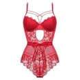thumbnail image 1 of Mono sexy francés seductor con lazo transparente de encaje estilo europeo y americano mono sexy ajustado, 1 of 6