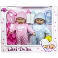 thumbnail image 2 of Lissi: 11" Twin Baby Dolls - Pink & Blue-Polka Dot Mouse Matching Outfits, Care Accessories, Bibs-Bottles-Rubber Duck, Soft Body Toy, Kids-Toddlers 2+, 2 of 8