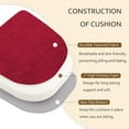 thumbnail image 2 of Set of 6 Chair Cushions for Dining Chairs Non Slip Seat Cushion with Ties and Machine Washable Cover Foam Kitchen Chair Pads Indoor 17x17x2 inches Red, 2 of 7